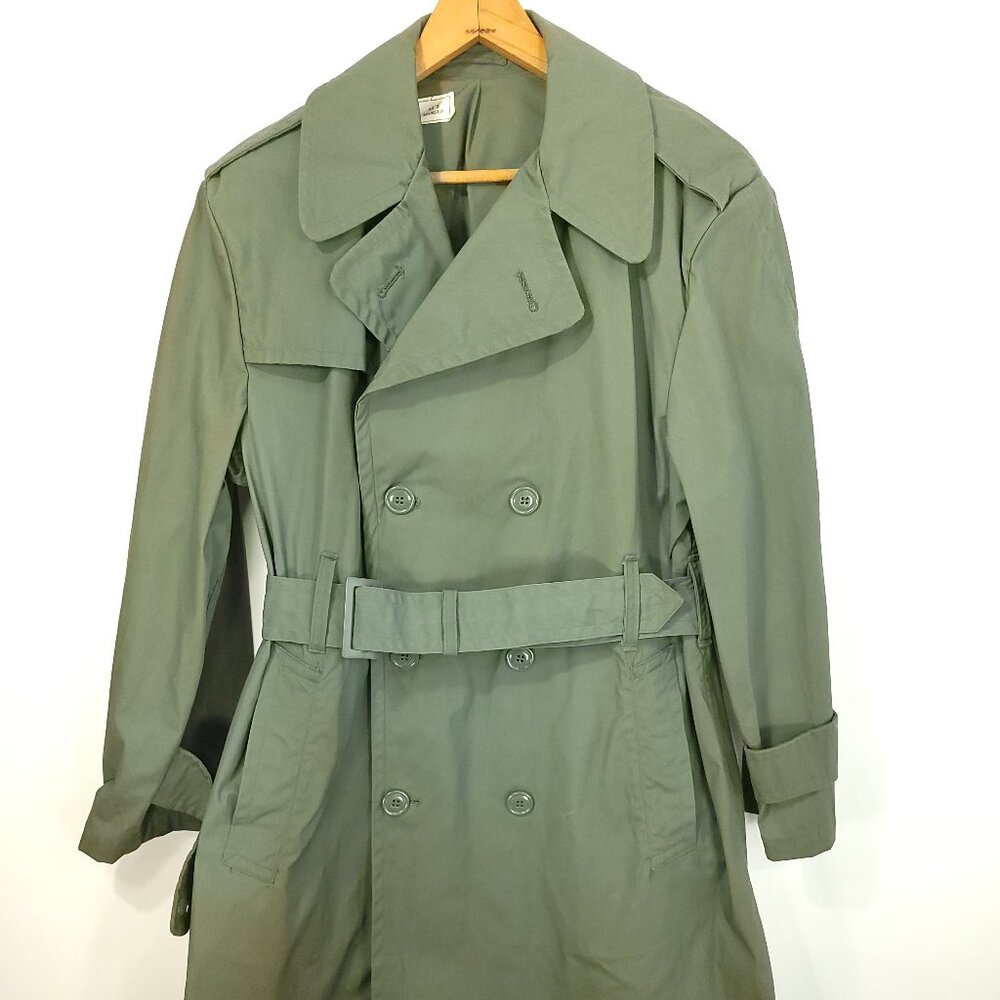 Vtg US Military Raincoat Mens 40S Continental Strategics Distressed Grunge 70s